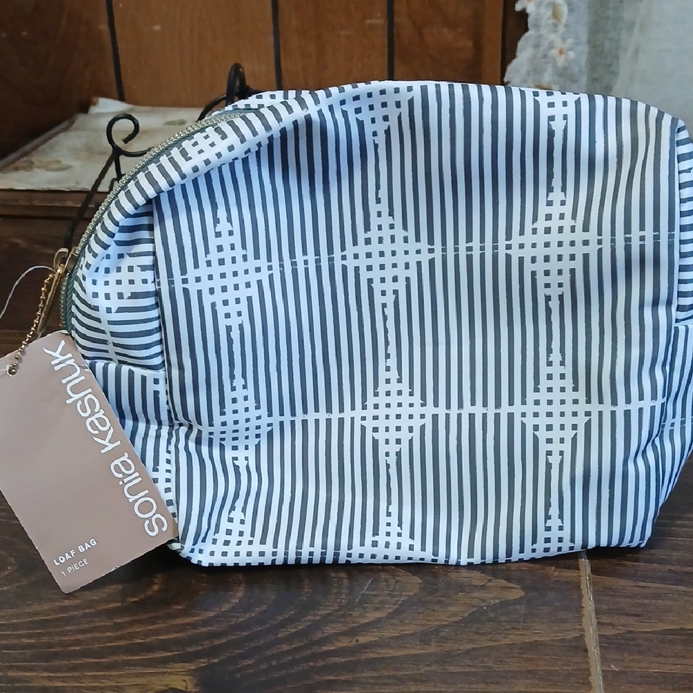 Sonia Kashuk Gray and White Patterned Toiletry Bag